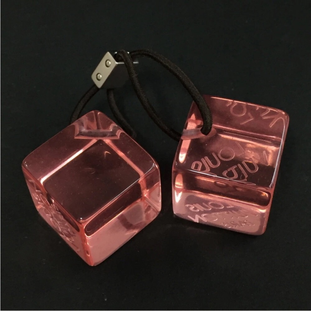 Louis Vuitton Pink Cube inclusion Hair Accessory Pony Tail Holder
